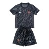 Conjunto (Camiseta+Pantalón Corto) Portero Portugal Euro 2024 Negra - Niño